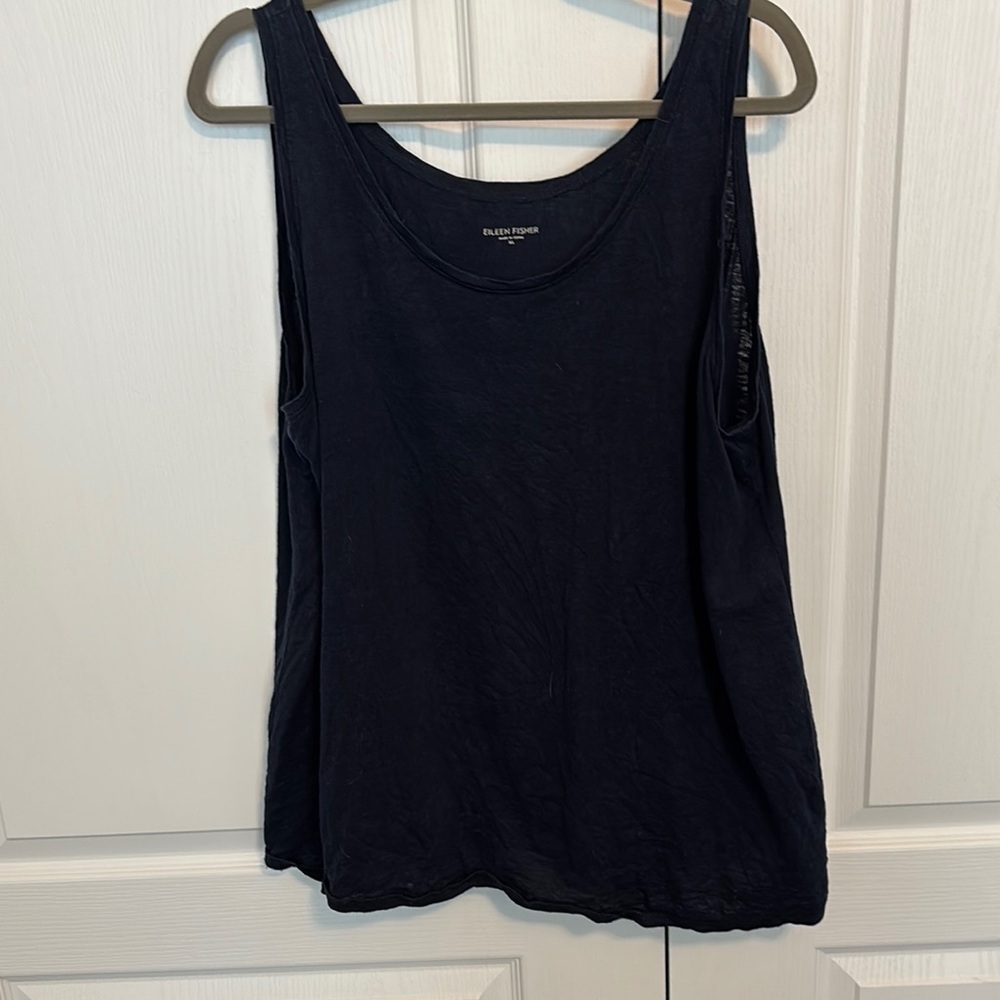 Eileen Fisher navy Sleeveless Top